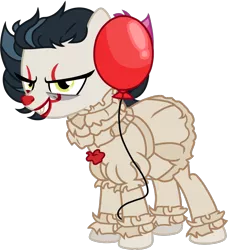 Size: 856x937 | Tagged: safe, artist:sweetie-madiselle, derpibooru import, oc, oc:silent hill, pony, clothes, cosplay, costume, crossover, it, nightmare night costume, pennywise