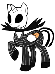 Size: 550x730 | Tagged: safe, artist:strawberrysoulreaper, artist:z3p0chicken, derpibooru import, ponified, alicorn, pony, base used, crossover, jack skellington, the nightmare before christmas