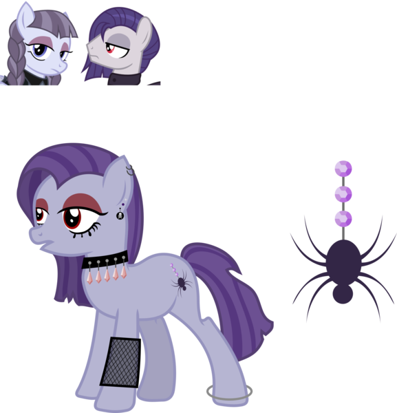 Size: 1664x1731 | Tagged: safe, artist:littlejurnalina, derpibooru import, funnel web, inky rose, oc, oc:amethyst silk, earth pony, pegasus, pony, ice angel's moonlight au, anklet, choker, clothes, dress, ear piercing, earring, eyeshadow, female, inkyweb, jewelry, makeup, male, mare, mascara, offspring, open mouth, parent:funnel web, parent:inky rose, parents:inkyweb, piercing, screencap reference, shipping, simple background, spiked choker, stallion, straight, transparent background