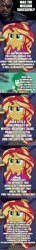 Size: 500x3465 | Tagged: safe, derpibooru import, edit, edited screencap, editor:lord you know who, screencap, sunset shimmer, wallflower blush, comic:the epilogue, equestria girls, alicorn amulet, area 51, comic, crystal gems, doctor who, fanfic art, implied princess celestia, inspiration manifestation book, linkara, nick fury, screencap comic, steven universe, storm area 51, the doctor