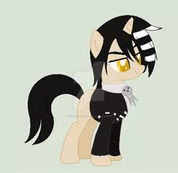 Size: 400x389 | Tagged: safe, artist:selenaede, artist:skittz-chan, derpibooru import, ponified, pony, base used, crossover, death the kid, soul eater