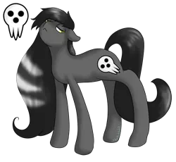 Size: 1479x1362 | Tagged: safe, artist:mondlichtkatze, derpibooru import, ponified, pony, crossover, death the kid, solo, soul eater