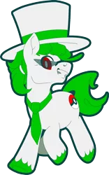 Size: 798x1280 | Tagged: safe, artist:jennithedragon, derpibooru import, oc, oc:napalm styles, unofficial characters only, earth pony, pony, hat, necktie, simple background, solo, top hat, transparent background