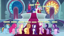 Size: 1920x1080 | Tagged: safe, derpibooru import, edit, edited screencap, screencap, applejack, fluttershy, pinkie pie, princess cadance, princess celestia, princess luna, rainbow dash, rarity, spike, starlight glimmer, twilight sparkle, twilight sparkle (alicorn), alicorn, dragon, earth pony, pegasus, pony, unicorn, derpibooru, school raze, applebutt, applespike, back of head, balloonbutt, butt, canterlot castle, canterlot throne room, ethereal mane, female, flutterbutt, flutterspike, flying, glimmer glutes, hoof shoes, infidelity, line-up, lovebutt, male, mane eight, mane seven, mane six, mane six plots, mare, meta, moonbutt, pinkiespike, plot, plot line, plotline, rainbowspike, rainbutt dash, rearity, shipping, sparity, sparlight, spikedance, spikelestia, spiluna, straight, sunbutt, tags, throne, throne room, twibutt, twispike, winged spike