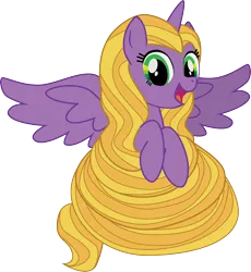 Size: 2190x2381 | Tagged: safe, artist:benybing, derpibooru import, ponified, alicorn, pony, crossover, rapunzel, simple background, solo, tangled (disney), transparent background