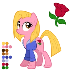 Size: 504x504 | Tagged: safe, artist:lissystrata, derpibooru import, ponified, pony, crossover, doctor who, reference sheet, rose tyler, solo