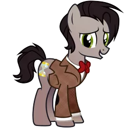 Size: 3000x3000 | Tagged: safe, artist:theodoresfan, derpibooru import, doctor whooves, time turner, ponified, pony, crossover, doctor who, eleventh doctor, simple background, solo, transparent background