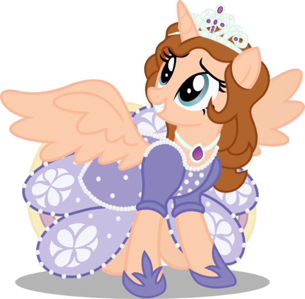 Size: 664x650 | Tagged: safe, artist:raini-bases, artist:seahawk270, derpibooru import, ponified, alicorn, pony, amulet, base used, clothes, crossover, crown, cute, dress, gown, jewelry, necklace, princess sofia, regalia, request, shoes, simple background, sofia the first, transparent background