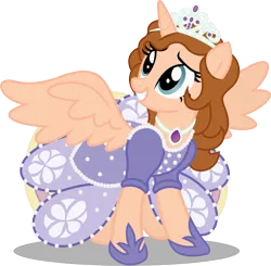 Size: 664x650 | Tagged: safe, artist:raini-bases, artist:seahawk270, derpibooru import, ponified, alicorn, pony, amulet, base used, clothes, crossover, crown, cute, dress, gown, jewelry, necklace, princess sofia, regalia, request, shoes, simple background, sofia the first, transparent background
