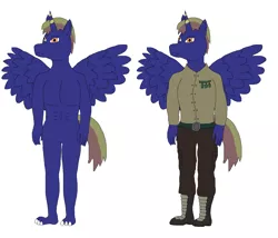 Size: 2600x2223 | Tagged: safe, artist:byzance123, derpibooru import, oc, oc:hiawatha, anthro, pony, boots, clothes, design, male, military, pants, shoes