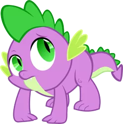 Size: 3982x4000 | Tagged: artist:fennrick, derpibooru import, dragon, quadrupedal spike, safe, simple background, solo, spike, transparent background, vector