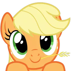 Size: 2400x2400 | Tagged: safe, artist:cheezedoodle96, derpibooru import, part of a set, applejack, earth pony, pony, .svg available, boop bait, bust, close-up, cute, female, hooves on the table, jackabetes, looking at you, mare, missing accessory, peekaboo, peeking, portrait, simple background, solo, straw in mouth, svg, this will end in boops, transparent background, vector, wide eyes