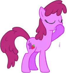 Size: 5552x6048 | Tagged: safe, artist:liggliluff, derpibooru import, berry punch, berryshine, earth pony, pony, eyes closed, simple background, solo, transparent background, vector