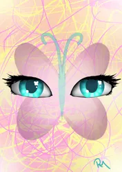 Size: 2480x3496 | Tagged: abstract, artist:moon-wing, butterfly, colored pupils, cutie mark, derpibooru import, disembodied eyes, fluttershy, safe
