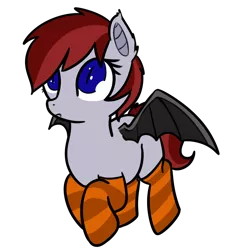 Size: 822x882 | Tagged: safe, artist:neuro, derpibooru import, oc, oc:vannie, unofficial characters only, bat pony, pony, /mlp/, bat wings, clothes, cute, female, guardsmare, mare, royal guard, simple background, socks, solo, striped socks, transparent background, wings