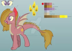 Size: 600x427 | Tagged: safe, derpibooru import, oc, oc:burning granite, unofficial characters only, dracony, dragon, hybrid, pony, crack ship offspring, dragon wings, interspecies offspring, offspring, parent:garble, parent:marble pie, parents:garmar, reference sheet, solo, wings