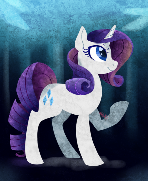 Size: 675x829 | Tagged: safe, artist:dragonfruitdarigan, derpibooru import, part of a set, rarity, pony, unicorn, cutie mark, female, mare, raised hoof, smiling, solo