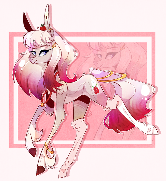 Size: 919x1000 | Tagged: safe, artist:manella-art, derpibooru import, oc, oc:cherri cheesecake, earth pony, pony, female, mare, solo