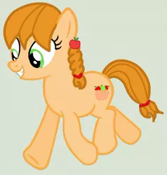 Size: 400x421 | Tagged: safe, artist:strawberry-t-pony, derpibooru import, oc, oc:apple buck, earth pony, pony, female, offspring, parent:applejack, parent:braeburn, parents:braejack, product of incest, solo