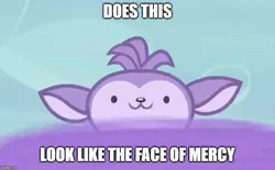 Size: 807x500 | Tagged: :3, bloofy, caption, derpibooru import, edit, edited screencap, face of mercy, growing up is hard to do, image macro, meme, safe, screencap, solo, text, whirling mungtooth
