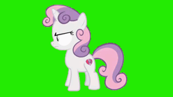 Size: 1280x720 | Tagged: safe, derpibooru import, edit, editor:zeppo, screencap, sweetie belle, pony, growing up is hard to do, animated, green screen, kicking, solo, template