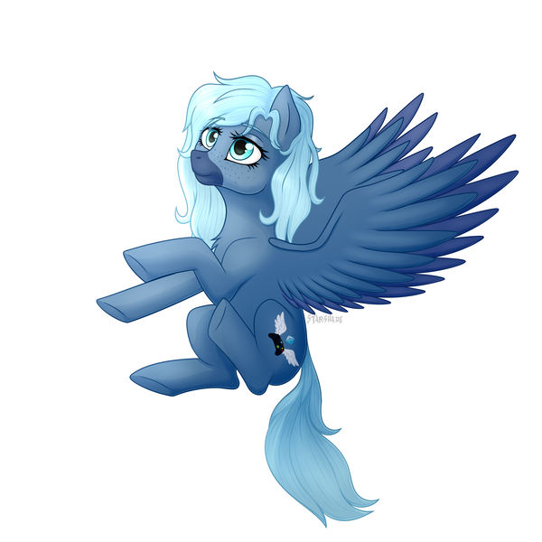 Size: 3500x3500 | Tagged: safe, artist:starshade, derpibooru import, oc, oc:sky crystal, unofficial characters only, pegasus, pony, commission, cute, cutie mark, female, full body, mare, simple background, smiling, solo, white background, ych result, your character here