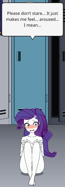 Size: 346x998 | Tagged: questionable, derpibooru import, rarity, human, equestria girls, afterglow, blushing, breasts, covering, embarrassed, embarrassed nude exposure, nudity, spnati