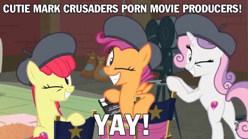 Size: 1280x720 | Tagged: apple bloom, caption, cutie mark, cutie mark crusaders, derpibooru import, edit, edited screencap, growing up is hard to do, image macro, meme, older, older apple bloom, older cmc, older scootaloo, older sweetie belle, scootaloo, screencap, suggestive, sweetie belle, text, the cmc's cutie marks