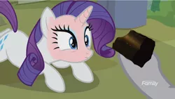 Size: 1280x721 | Tagged: semi-grimdark, derpibooru import, edit, edited screencap, screencap, maud pie, rarity, earth pony, pony, unicorn, fake it 'til you make it, blue eyes, chernobyl, chernobyl (2019), female, graphite (mineral), graphiteposting, mare, radiation poisoning, red face, slow and painful, slow death, this will end in death