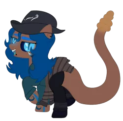 Size: 1548x1517 | Tagged: safe, artist:celestial-rue0w0, artist:klewgcg, derpibooru import, oc, oc:sidewinder, unofficial characters only, original species, pony, snake, snake pony, bandage, base used, bedroom eyes, black sclera, boots, clothes, colored sclera, commission, ear piercing, earring, fangs, fedora, female, hat, jeans, jewelry, mare, open mouth, pants, piercing, raised hoof, raised leg, shirt, shoes, simple background, slit eyes, snake bites, snake eyes, snake tail, solo, sweater, tattoo, transparent background