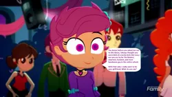 Size: 1094x619 | Tagged: safe, derpibooru import, edit, edited screencap, editor:thomasfan45, screencap, scootaloo, eqg summertime shorts, equestria girls, raise this roof, 1000 hours in ms paint, bow, clothes, cute, cutealoo, dress, fall formal outfits, hypno eyes, jewelry, love spell, mind control, necklace, offscreen character, smiling, solo, speech bubble, story included