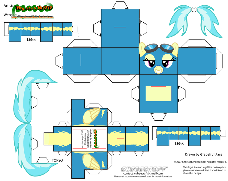 Size: 2979x2354 | Tagged: safe, artist:grapefruitface1, derpibooru import, misty fly, spitfire, pegasus, pony, arts and crafts, clothes, craft, cubeecraft, papercraft, template, uniform, wonderbolts uniform