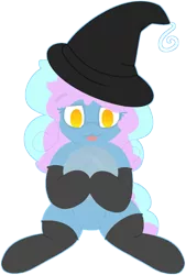 Size: 1437x2124 | Tagged: safe, artist:moonydusk, derpibooru import, oc, oc:astral knight, unofficial characters only, pony, clothes, female, hat, mare, simple background, socks, solo, tongue out, transparent background, witch hat