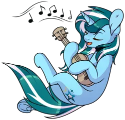 Size: 910x878 | Tagged: safe, artist:ak4neh, derpibooru import, oc, oc:sapphire twinkle, unofficial characters only, pony, unicorn, female, mare, musical instrument, simple background, solo, transparent background, ukulele