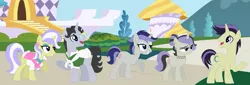 Size: 1903x649 | Tagged: safe, artist:z-shadow-0, derpibooru import, jet set, upper crust, pony, family, female, male, offspring, parent:jet set, parent:upper crust, parents:upperset, shipping, straight, upperset