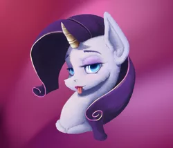 Size: 1621x1388 | Tagged: safe, artist:gliconcraft, derpibooru import, rarity, pony, unicorn, bust, female, mlem, silly, solo, tongue out