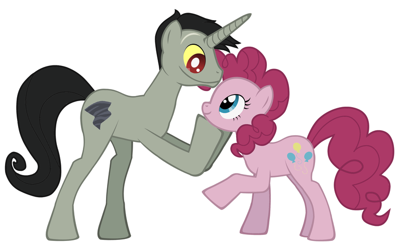 Size: 3480x2180 | Tagged: safe, derpibooru import, discord, pinkie pie, pony creator, couple, discopie, female, happy, holding chin, husband and wife, male, mare, my little pony, pony discord, shipping, stallion, straight
