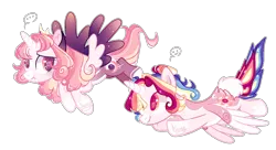 Size: 1024x557 | Tagged: safe, artist:manella-art, derpibooru import, oc, oc:sunny moonlight, unofficial characters only, alicorn, pony, alternate design, female, flying, magical lesbian spawn, mare, offspring, parent:rainbow dash, parent:twilight sparkle, parents:twidash, self ponidox, simple background, transparent background