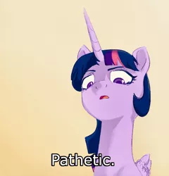 Size: 757x788 | Tagged: safe, artist:doxhun, derpibooru import, edit, twilight sparkle, twilight sparkle (alicorn), ponified, alicorn, pony, alicorn wings, disgusted, displeased, end of evangelion, horn, long horn, long neck, looking at you, meme, neon genesis evangelion, pathetic, ponified meme, solo, souryuu asuka langley, unamused
