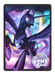 Size: 1024x1400 | Tagged: safe, artist:john thacker, derpibooru import, official, nightmare moon, pony, magic the gathering, ponies the galloping, rainbow waterfall, solo