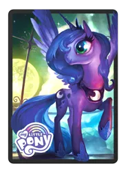 Size: 1024x1400 | Tagged: safe, artist:john thacker, derpibooru import, official, princess luna, pony, magic the gathering, moon, ponies the galloping, solo