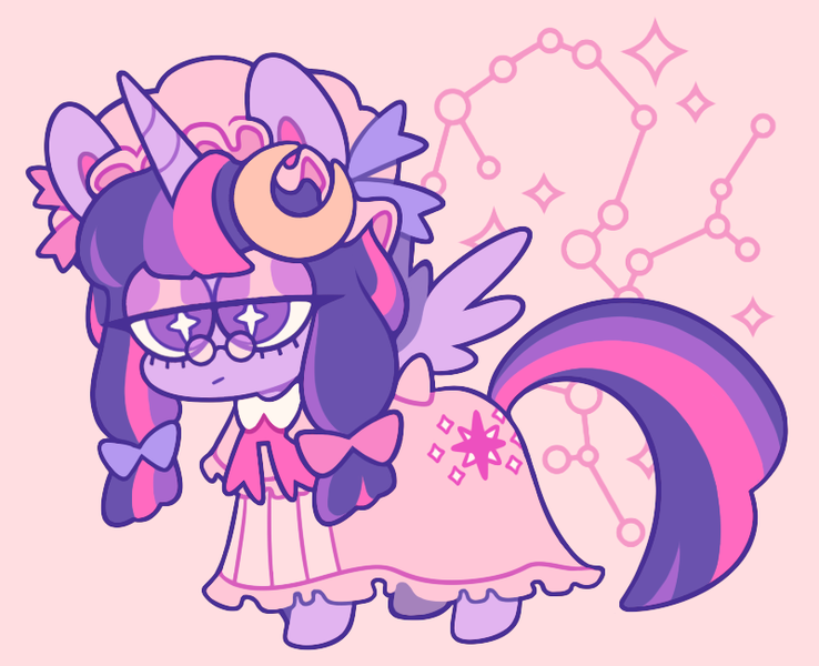 Size: 800x650 | Tagged: safe, artist:nekozneko, derpibooru import, twilight sparkle, twilight sparkle (alicorn), alicorn, pony, clothes, cosplay, costume, crossover, cute, patchouli knowledge, solo, touhou, twiabetes, twichouli