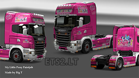 Size: 460x259 | Tagged: safe, derpibooru import, applejack, fluttershy, pinkie pie, rainbow dash, rarity, spike, twilight sparkle, earth pony, pegasus, pony, unicorn, euro truck simulator 2, female, mane six, mare, my little pony logo, scania, scania r-series, truck, video game