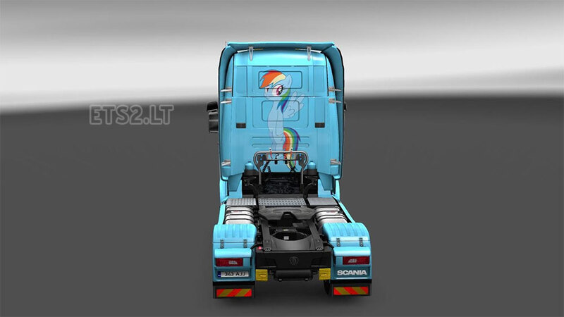 Size: 1000x563 | Tagged: safe, derpibooru import, rainbow dash, pegasus, pony, euro truck simulator 2, female, mare, scania, scania r-series streamline, solo, truck, video game