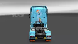 Size: 1000x563 | Tagged: safe, derpibooru import, rainbow dash, pegasus, pony, euro truck simulator 2, female, mare, scania, scania r-series streamline, solo, truck, video game