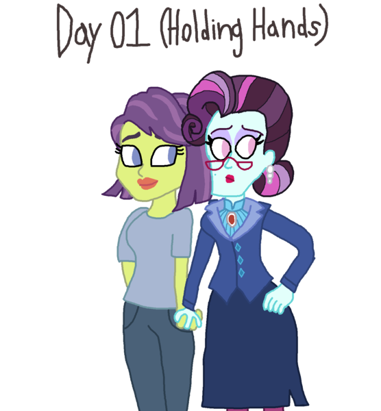 Size: 1500x1620 | Tagged: safe, artist:ktd1993, derpibooru import, principal abacus cinch, victoria, equestria girls, 30 day otp challenge, cinchtoria, female, holding hands, lesbian, shipping