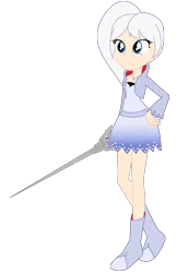 Size: 792x1224 | Tagged: safe, artist:lhenao, derpibooru import, human, equestria girls, crossover, equestria girls-ified, myrtenaster, rapier, rwby, solo, sword, weapon, weiss schnee