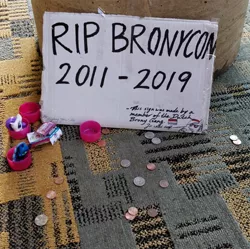 Size: 2309x2304 | Tagged: 2011, 2019, altar, artist:prototype-no-07, bronycon, bronycon 2019, bronycon altar, bronycon memorial, bronycon shrine, coin, derpibooru import, dutch, flag, irl, meme, memorial, netherlands, origin, photo, rest in peace, safe, shrine, this post was made by x gang