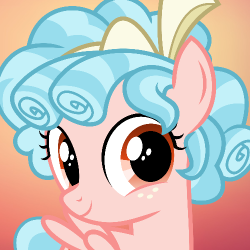 Size: 250x250 | Tagged: source needed, useless source url, safe, derpibooru import, cozy glow, pegasus, pony, bow, cozybetes, cute, female, filly, freckles, gradient background, hair bow, smiling, solo