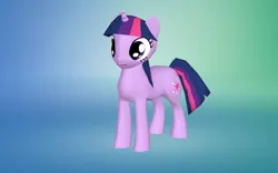 Size: 1280x800 | Tagged: safe, derpibooru import, twilight sparkle, pony, unicorn, female, gradient background, mare, solo, the sims, the sims 4